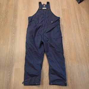 Berne Workwear Insulated Bib Overalls Navy Blue Quilted Lined 3XL Regular OG65